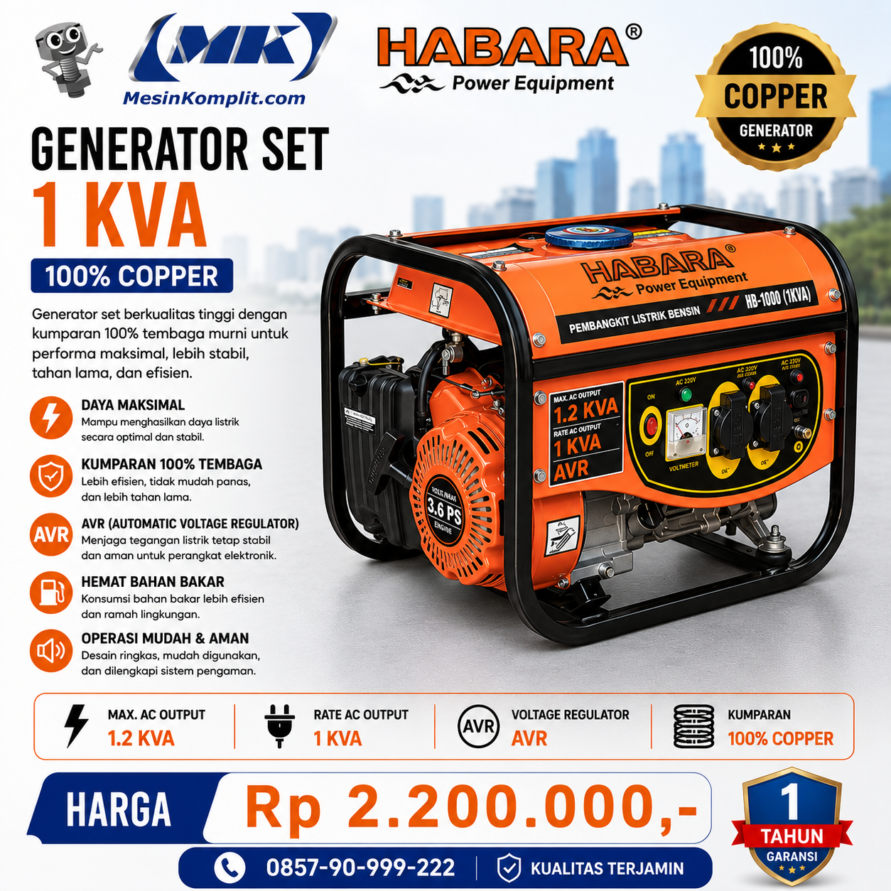 Genset 1kva (GEN-002)